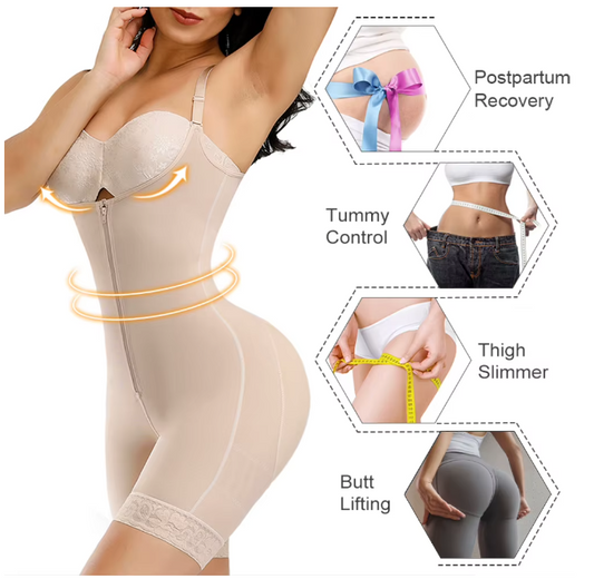 Colombianas Full Body Shaper with Detachable Straps